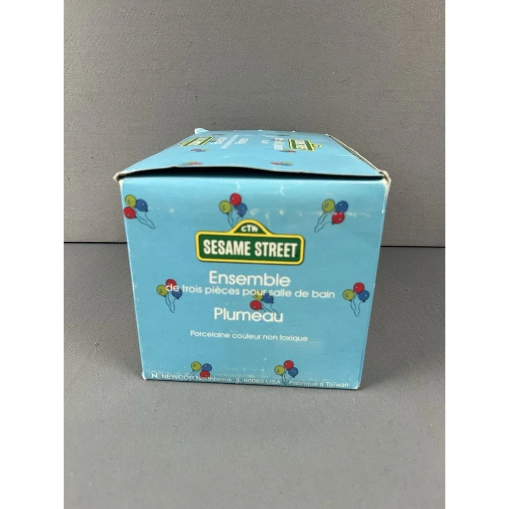 Sesame Street Big Bird‎ Ceramic Soap Dish Toothbrush Holder And Cup Set Of 3 New